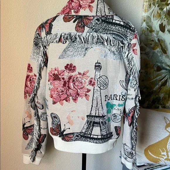 Guapi Fringed Butterfly Bomber Jacket . NEW w/o Tags - Picture 1 of 11